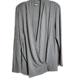 J. Jill  purejill Grey Button Wrap Top- sz L